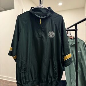 Malbon Dark Green Half-Zip Pullover with Yellow Accents